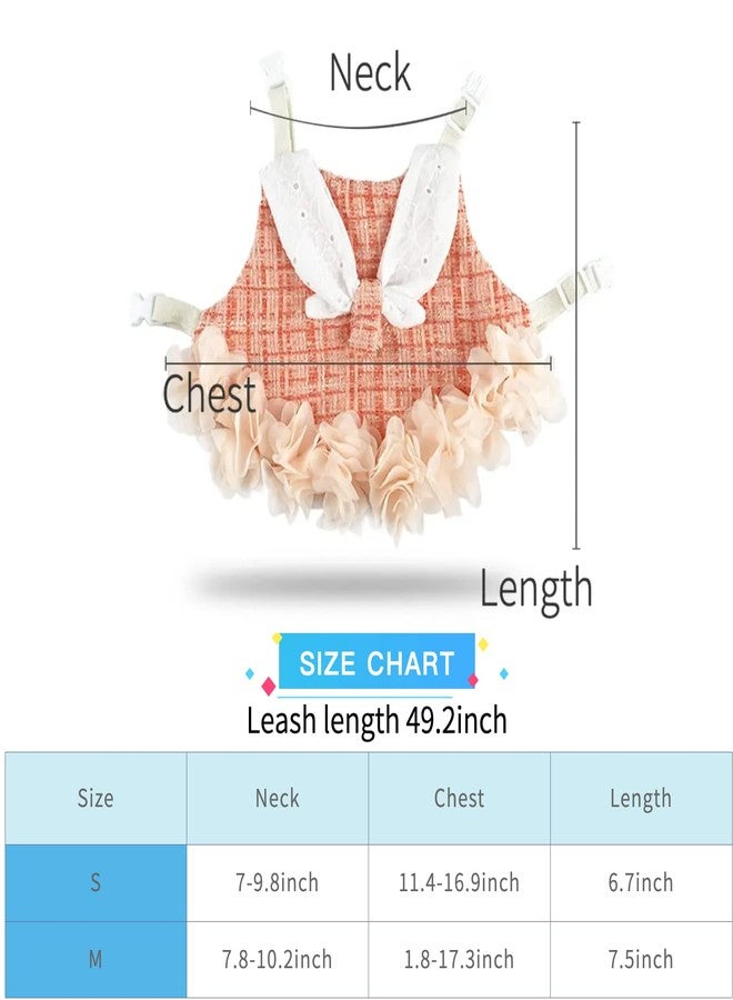 Suptmax Bunny Rabbit Ferret Harness and Leash Set, Bunny Clothes for Rabbits, Small Animal Guinea Pig Dress Clothes for Kitten Ferret Chihuahua Puppy Mini Dog and Small Animals Harnesses (M, Flower) - Image 3