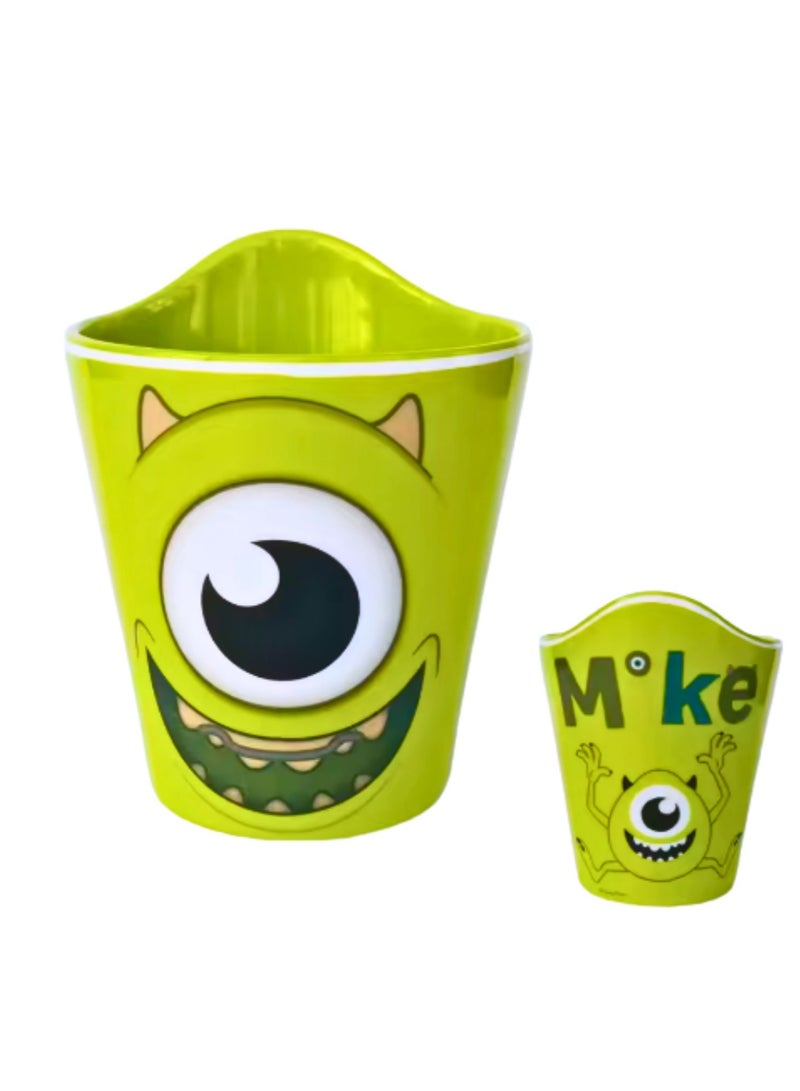 Disney Monsters Inc. Mike Printed Plastic Cup Set for Kids, Green, BPA-Free 300ml - Image 1