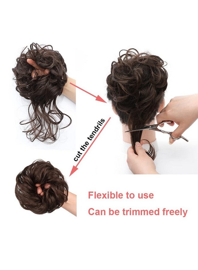 KETHBE KETHBE Messy Bun Hair Piece Tousled Updo Hair Buns Extension Elastic Hair Band Hair Pieces Curly Hair Bun Scrunchie For Women (Red)  - Image 5