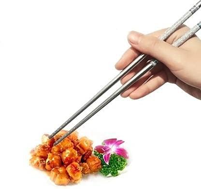 MYPS Designer Printed Round Stainless Steel Reusable Chopsticks for Chinies Food - Image 5