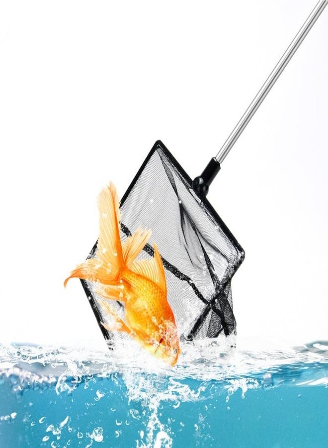 bnafes شبكة تنظيف أحواض السمك من بنفيس، مغرفة شبكية عميقة 2.5 بوصة بمقبض قابل للتمديد حتى 15.7 بوصة، شبكة تنظيف أحواض السمك تلسكوبية، ملحقات لأحواض السمك - Image 4