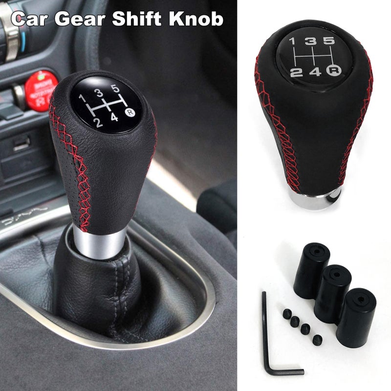 Gear Stick Shift Knob: 5 Speed Red - Easy No-modification Installation Sporty Stylish Gear Shift Knob for Manual Car Interior Upgrade - Image 3