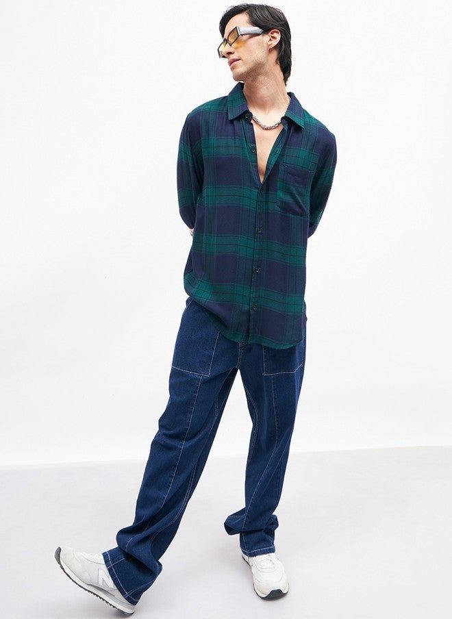 Mascln Sassafras Dark Blue Relaxed Fit Jeans for Men - Image 5