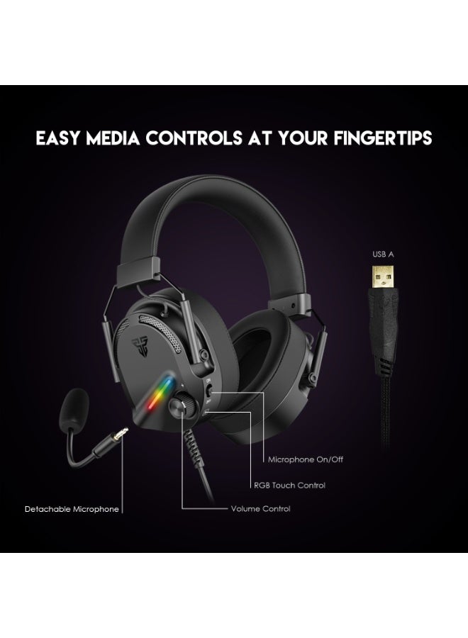 فانتيك سماعة الألعاب HG26 ALTO RGB باللون الأسود  - Image 3