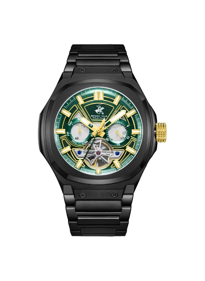 BEVERLY HILLS POLO CLUB BEVERLY HILLS POLO CLUB BP3749X.070 Men's Automatic Multifunction Display Watch & Metal Strap Black