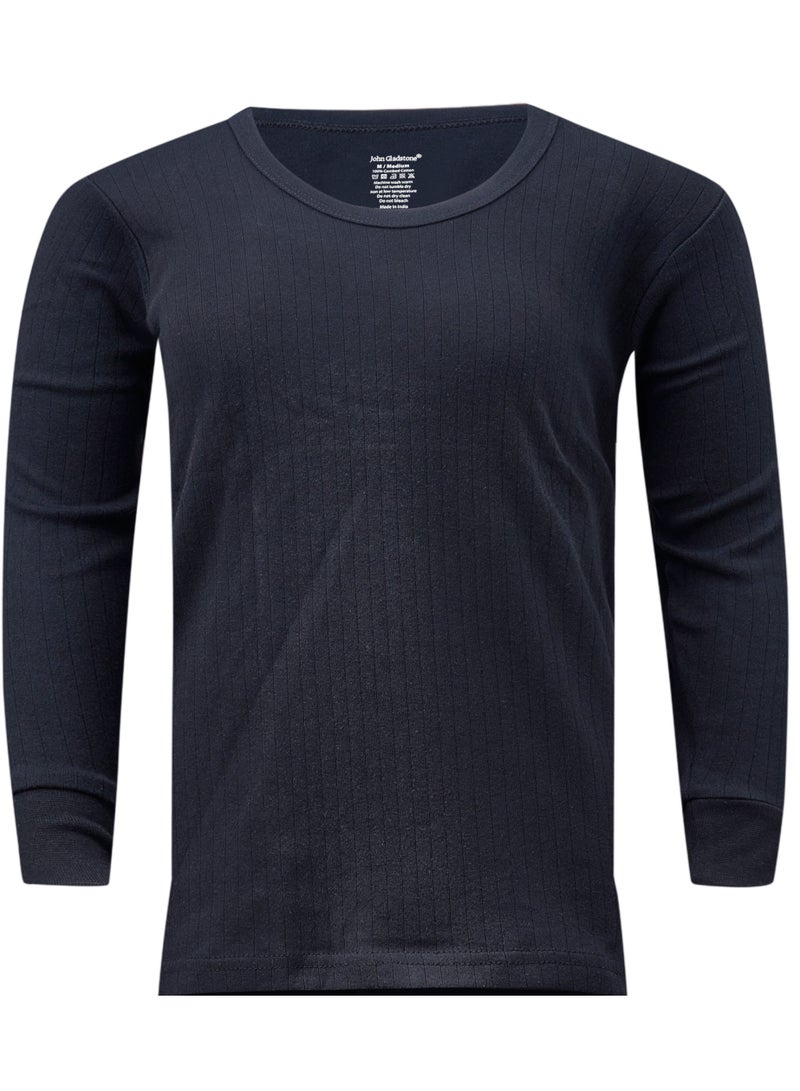 جون جلادستون تي شيرت جون جلادستون رجالي من القطن بأكمام طويلة ورقبة دائرية وبطانة حرارية متشابكة (أسود) - Image 1