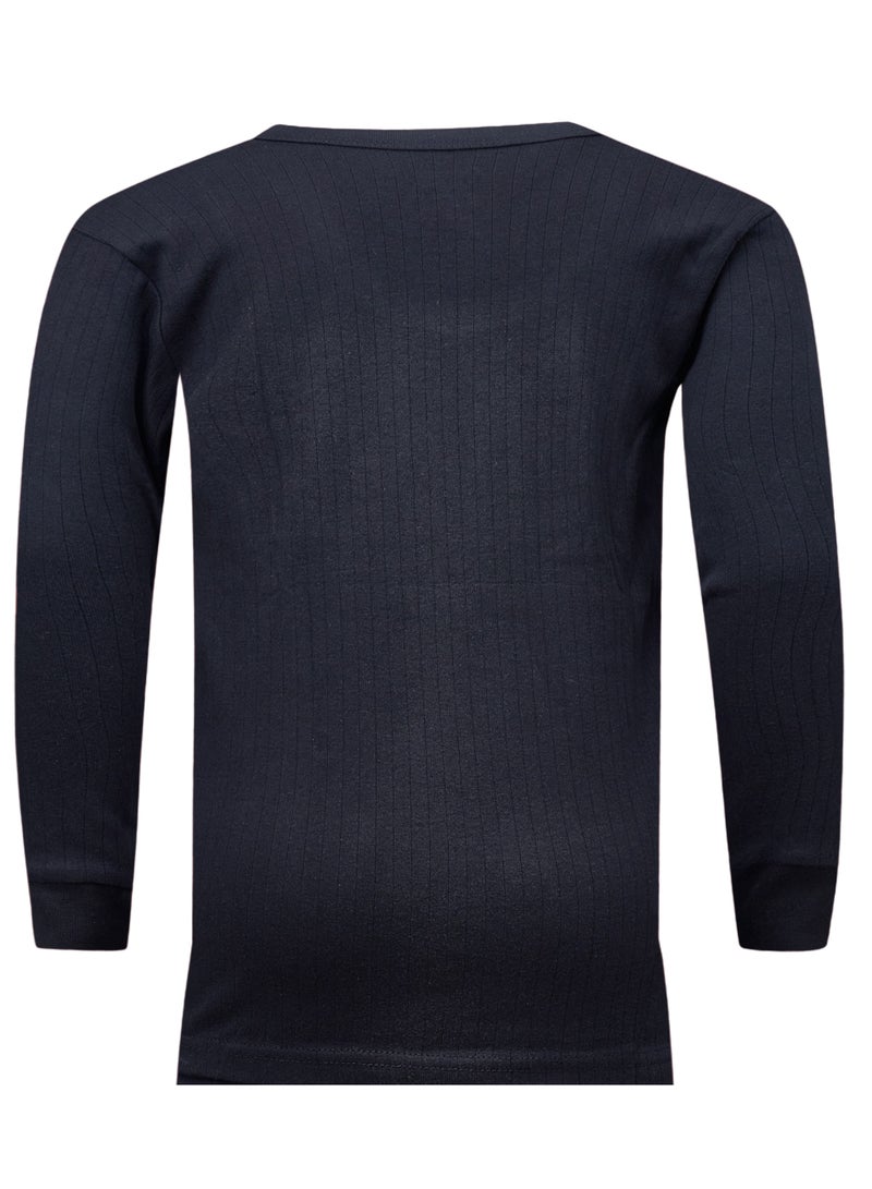 جون جلادستون تي شيرت جون جلادستون رجالي من القطن بأكمام طويلة ورقبة دائرية وبطانة حرارية متشابكة (أسود) - Image 3