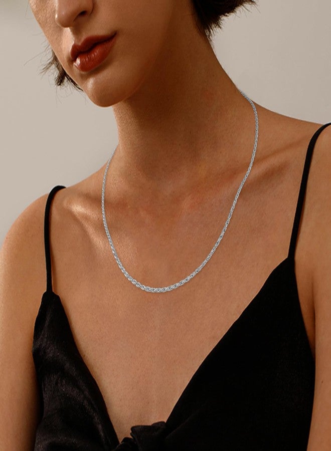 Jewlpire Diamond Cut 925 Sterling Silver Chain Rope Chain Italian Silver Necklace Chain for Women Men Super Shiny Durable 1.35mm Size 16,18, 20, 22, 24 Inches Shiny Silver - Image 5