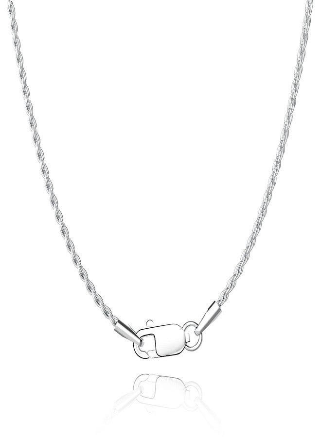 Jewlpire Diamond Cut 925 Sterling Silver Chain Rope Chain Italian Silver Necklace Chain for Women Men Super Shiny Durable 1.35mm Size 16,18, 20, 22, 24 Inches Shiny Silver - Image 1