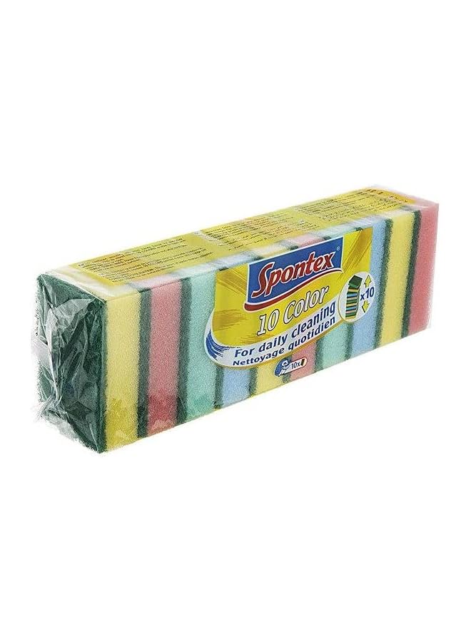 Spontex Scraper Sponges, Versatile And Strong, 10 For Daily Cleaning, Durable, Wiping Down Surfaces, Multicolor, 10 Pieces - Image 1