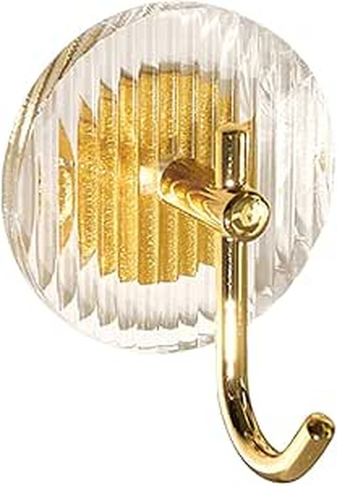Gold Heavy Duty Adhesive Wall Hooks Traceless Towel Key Hanger For Bathroom Kitchen Office - Image 1
