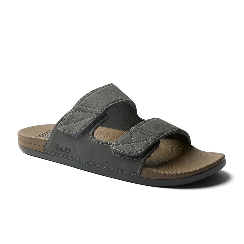 REEF Cushion Tradewind SL Mens Fashion Slides, Adjustable Vegan Leather Straps, Ultra Soft Cushion Footbed, Grey/Tan, 10 - Image 3