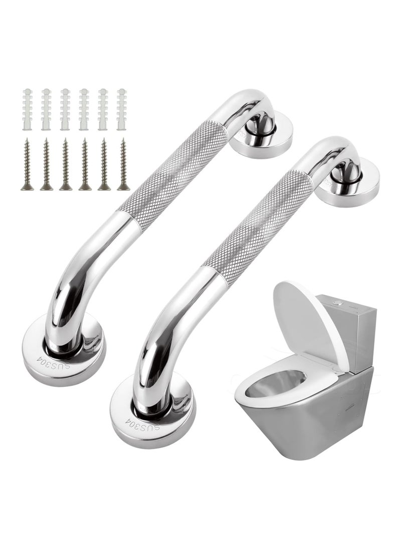 Generic Stainless steel bathroom handrail - 12 non-slip shower handle for seniors - Safety shower handle support rail, toilet handle, 2 pieces  - Image 1