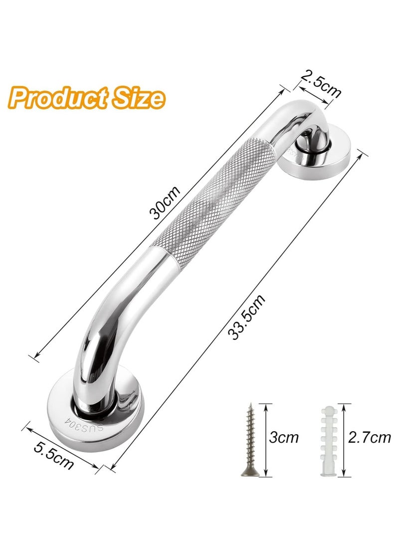 Generic Stainless steel bathroom handrail - 12 non-slip shower handle for seniors - Safety shower handle support rail, toilet handle, 2 pieces  - Image 2