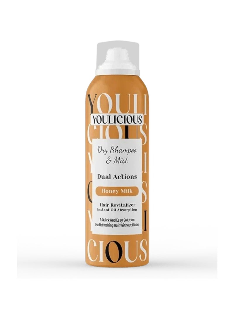 Dry shampoo & mist with honey milk scent for instant freshness – 200ml