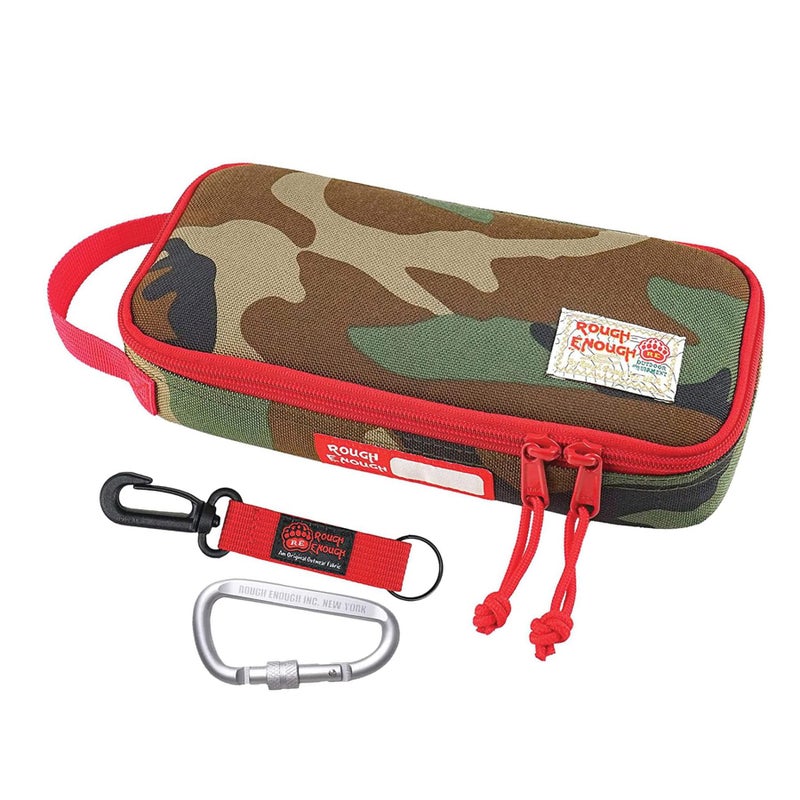 RE ROUGH ENOUGH Rough Enough Large Pencil Case Box for Boys Kids Adults Small Tool Bag Pouch for Men Tactical Gear Art Supply Organizer in Camo Cordura