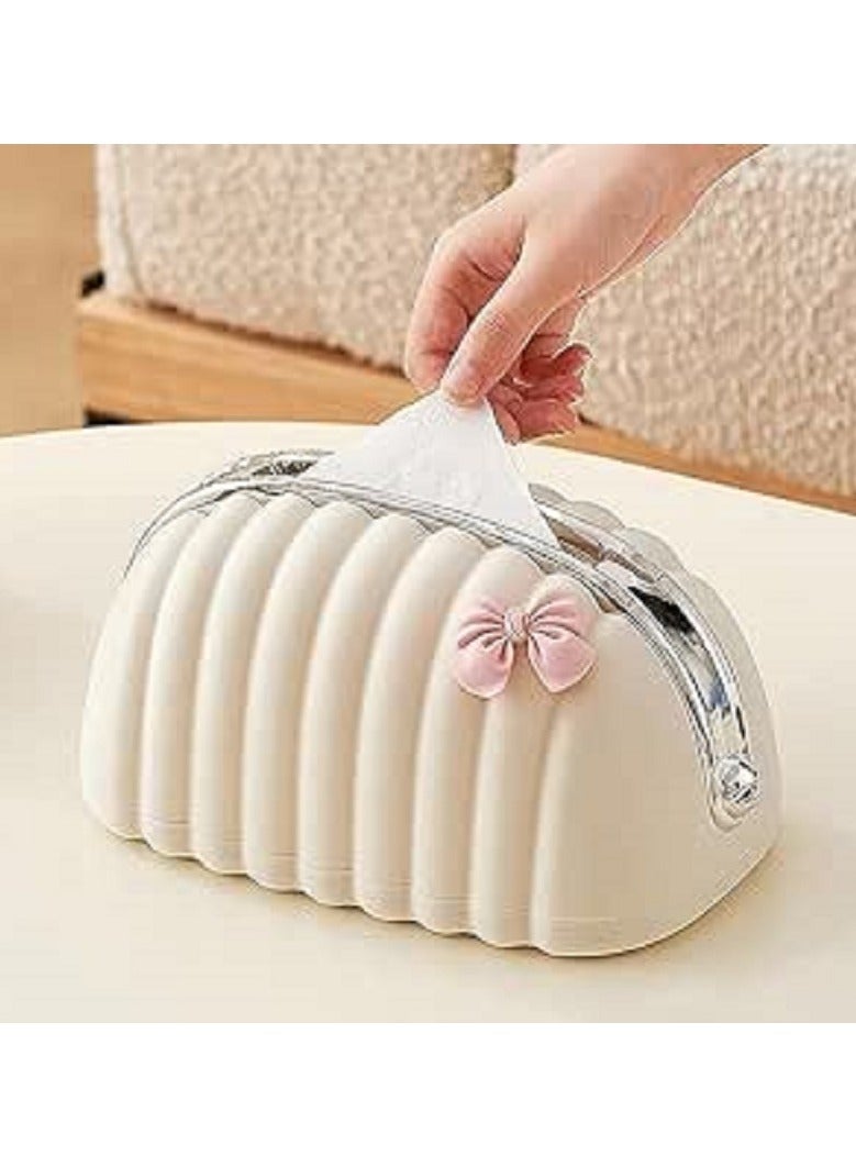 Bow Tissue Box - Tissue Holder - White  - Image 2