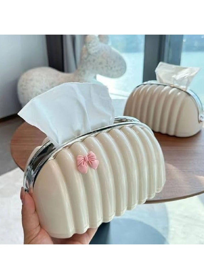 Bow Tissue Box - Tissue Holder - White  - Image 3