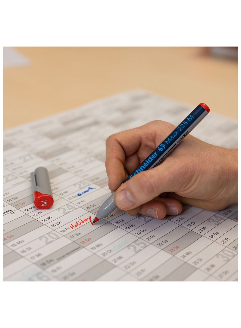 Schneider 4-Piece Maxx 225M Universal Non-Permanent Marker 1.0mm Round Tip Multicolour - Image 4