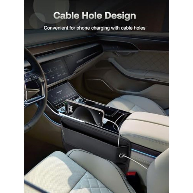Universal Fit Car Gap Filler Premium Leather Car Seat Gap Filler Organizer Car Organizer Accessories for Women Men Car Essentials for SUV Truck Black 1 Pack - Image 3