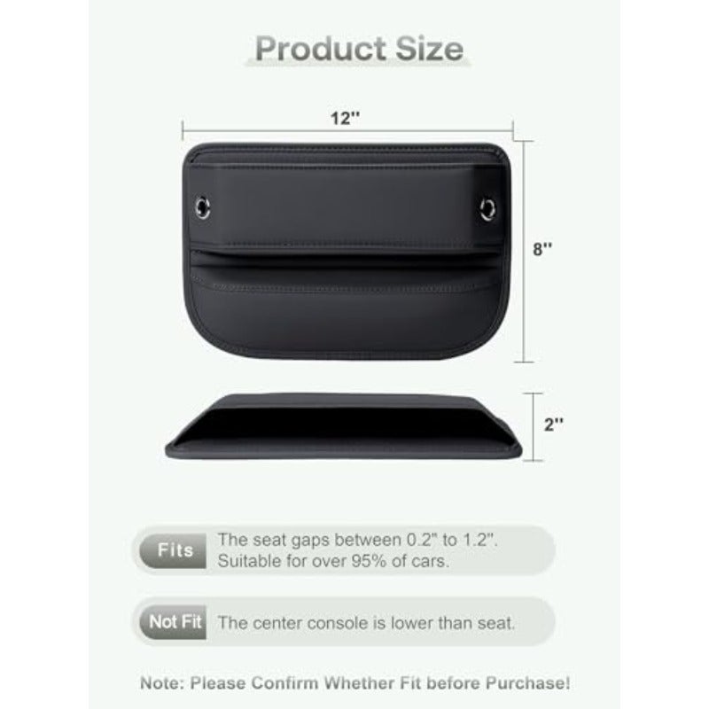 Universal Fit Car Gap Filler Premium Leather Car Seat Gap Filler Organizer Car Organizer Accessories for Women Men Car Essentials for SUV Truck Black 1 Pack - Image 5