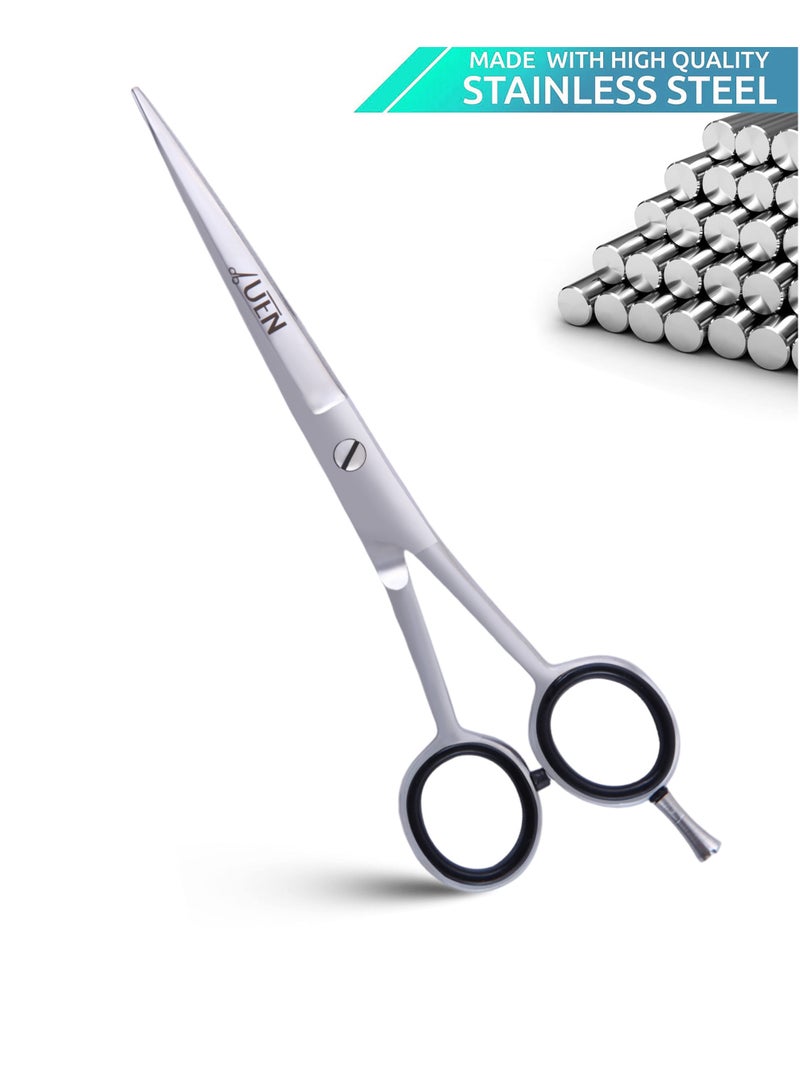 UEN Professional Hair Cutting Scissors Stainless Steel Razor Edge, Haircut - Salon/Home Grooming Shears for Men Women Children & Adults - Barber Hairdressing, Silver - Image 5