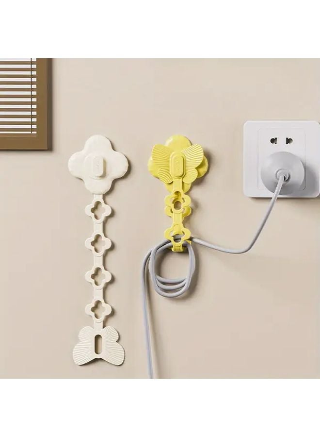 5pcs White Cable Organizer Kitchen Storage Wire Holder Power Cord Winder - Image 2