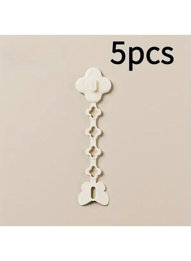5pcs White Cable Organizer Kitchen Storage Wire Holder Power Cord Winder - Image 1