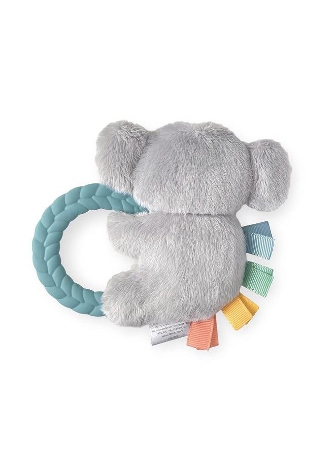 Itzy Ritzy Itzy Ritzy - Ritzy Rattle Pal with Teether - Baby Teething Toy Features A Minky Plush Character, Gentle Rattle Sound & Soft Teether Toy for Newborn (Koala)  - Image 2