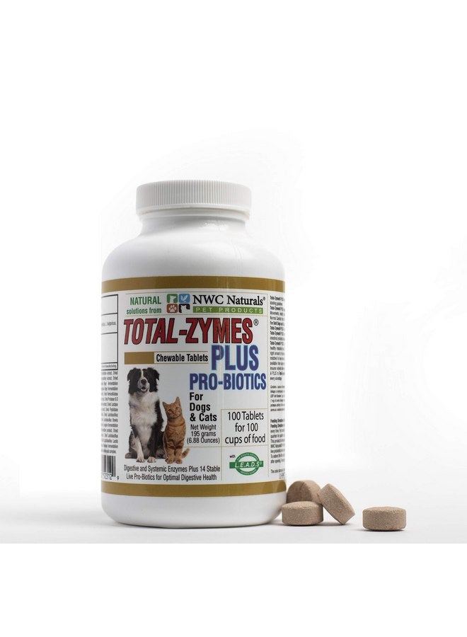 NWC Naturals Total-Zymes PLUS Vegetarian Digestive Enzymes for Dogs & Cats, Supports a Healthy Digestive Tract & Immune System, Advanced Probiotics & Prebiotics- 100 Chewable Tablets by NWC Naturals - Image 3