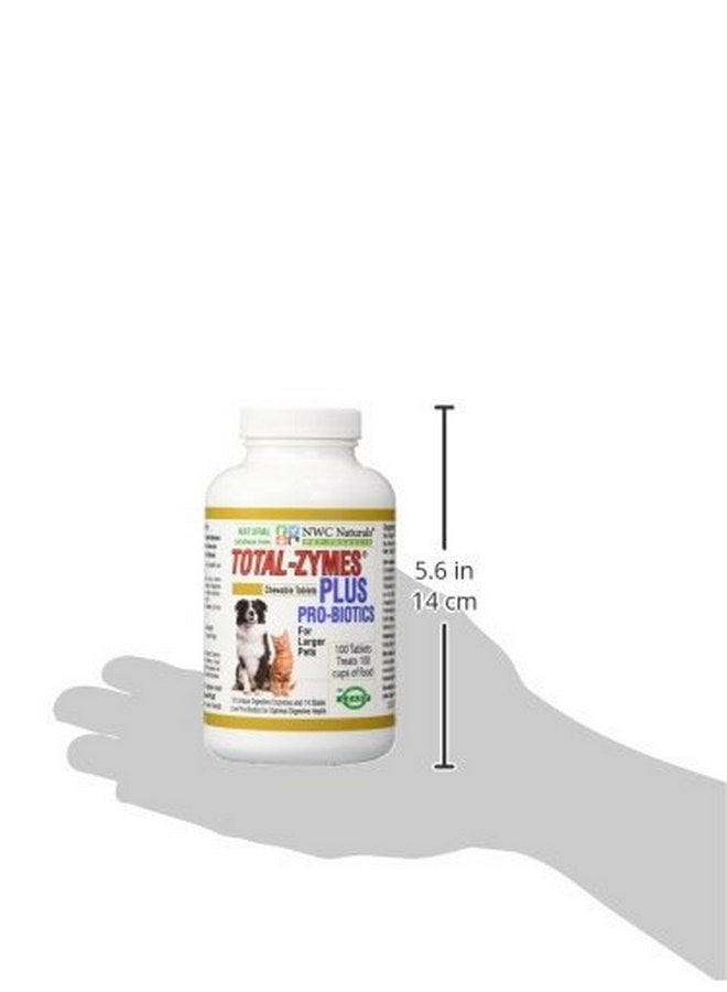 NWC Naturals Total-Zymes PLUS Vegetarian Digestive Enzymes for Dogs & Cats, Supports a Healthy Digestive Tract & Immune System, Advanced Probiotics & Prebiotics- 100 Chewable Tablets by NWC Naturals - Image 2