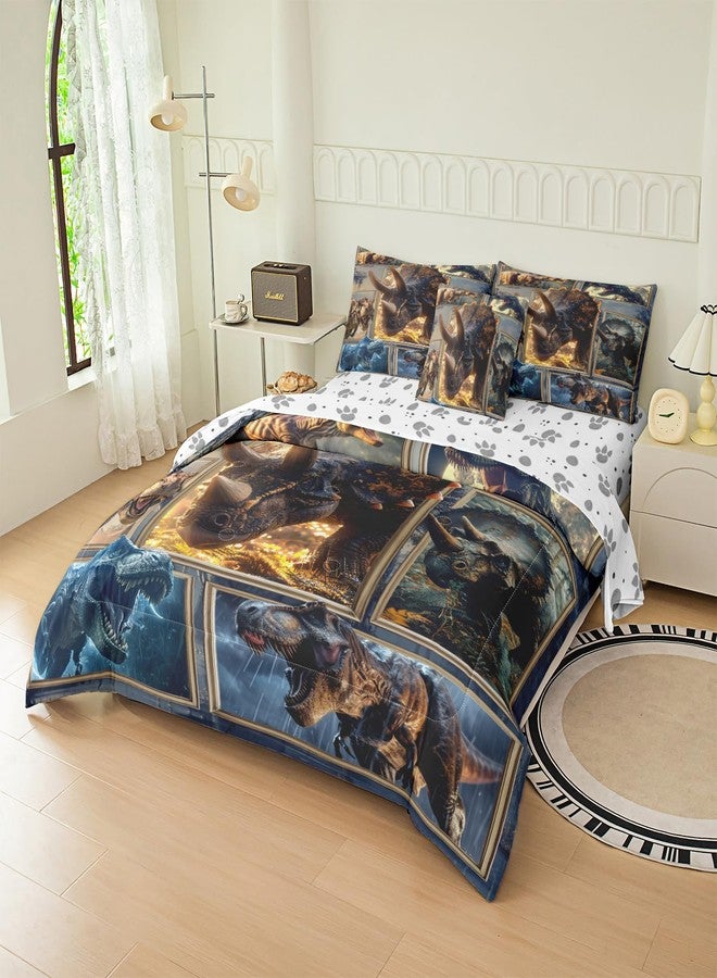 Bodhi Dinosaur Comforter Sets Twin for Boys,Three-Dimensional Style Dino Bedding Twin for Teens Super Soft Microfiber All Season Bed Set for Kids with Love - Image 3
