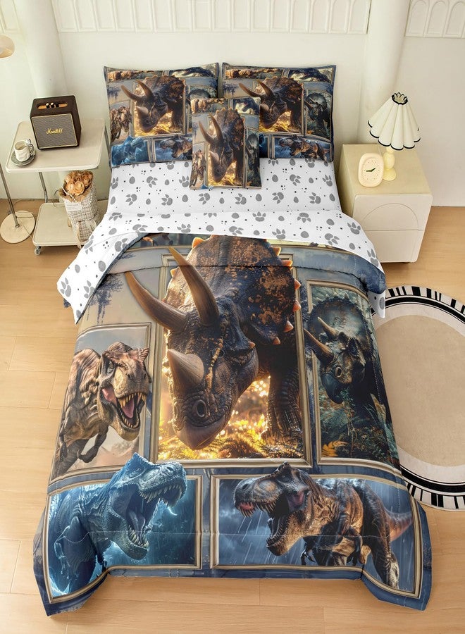 Bodhi Dinosaur Comforter Sets Twin for Boys,Three-Dimensional Style Dino Bedding Twin for Teens Super Soft Microfiber All Season Bed Set for Kids with Love - Image 1