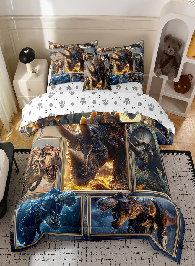 Bodhi Dinosaur Comforter Sets Twin for Boys,Three-Dimensional Style Dino Bedding Twin for Teens Super Soft Microfiber All Season Bed Set for Kids with Love - Image 2