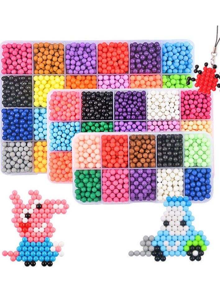 رذاذ الماء - فتاة مربع اللون - 24 لون 4800 حبة مجموعة الحرف اليدوية لعبة 24 لون هدية عيد ميلاد فتاة - Image 1