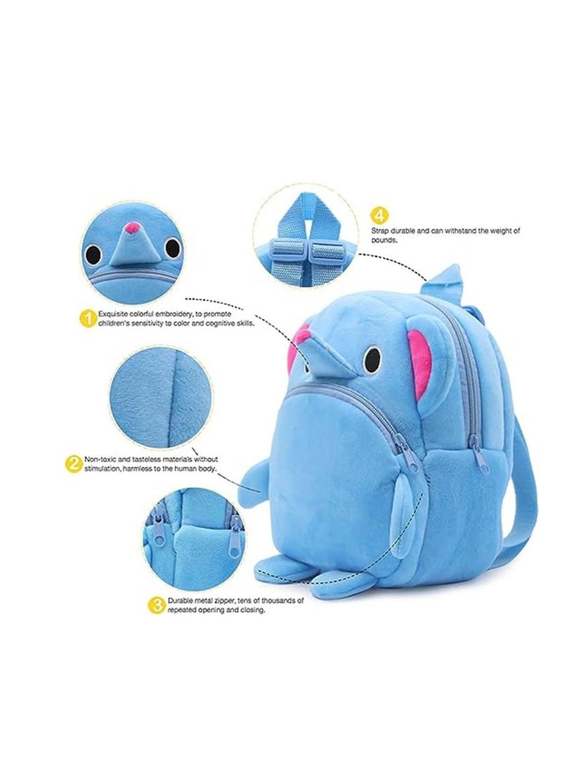 Mini Backpack Kids Cute School Shoulder Bag Toddler Plush Small Backpack Baby Schoolbag Preschool Bag Gift Elephant  - Image 3
