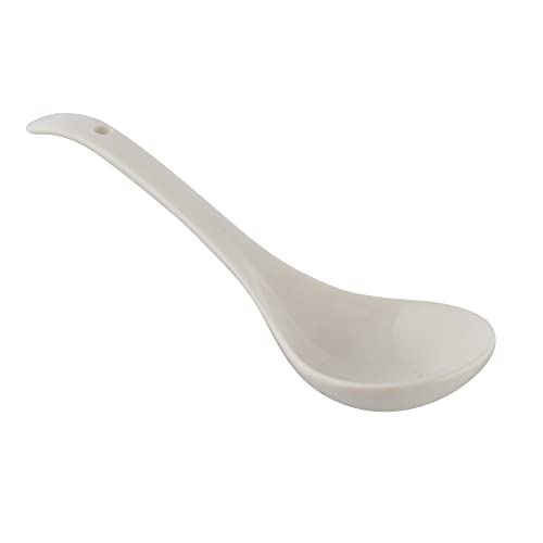 TAGROCK Ceramic Large Serving Spoon Ladle Set Microwave Oven Dishwasher Safe - 9" inch, Pack of 2 (White) - Image 3