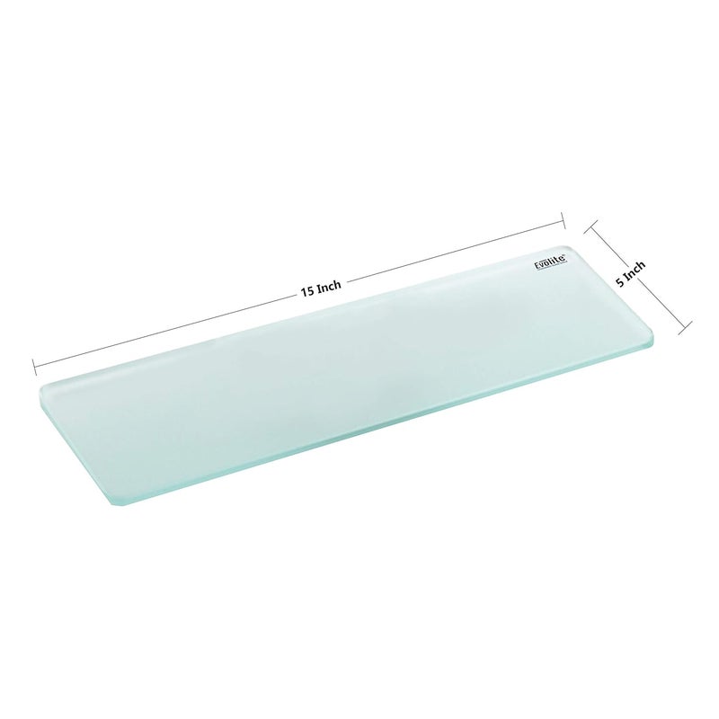 Evolite Tempered glass shelf for wal Living Room Corner and Rectangle Stand for Bathroom Racks Shelves Storage Shelf Wall Mounted Corner with Fitted Brackets 5 x 15 inchPack of 3 - Image 2