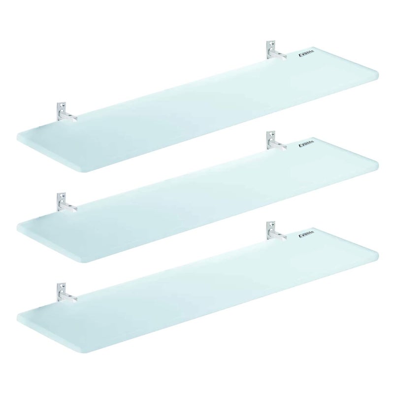 Evolite Tempered glass shelf for wal Living Room Corner and Rectangle Stand for Bathroom Racks Shelves Storage Shelf Wall Mounted Corner with Fitted Brackets 5 x 15 inchPack of 3 - Image 4
