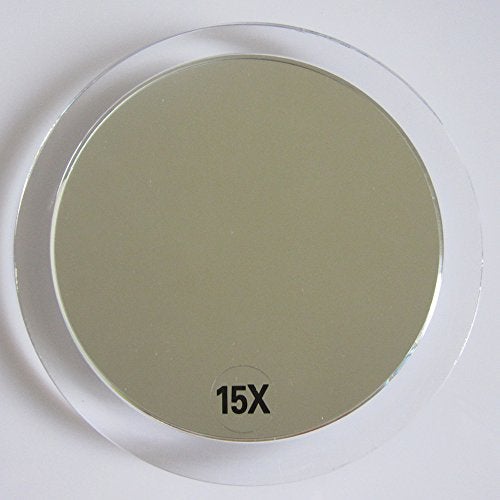 Santoo 15X Magnifying Mirror - with 3 Mounting Suction Cups - Used for Precise Makeup - Eyebrows/Tweezing - Blackhead/Blemish Removal - Bathroom/Travel Makeup Mirror - 6 Inch Round (Rose Gold) - Image 2
