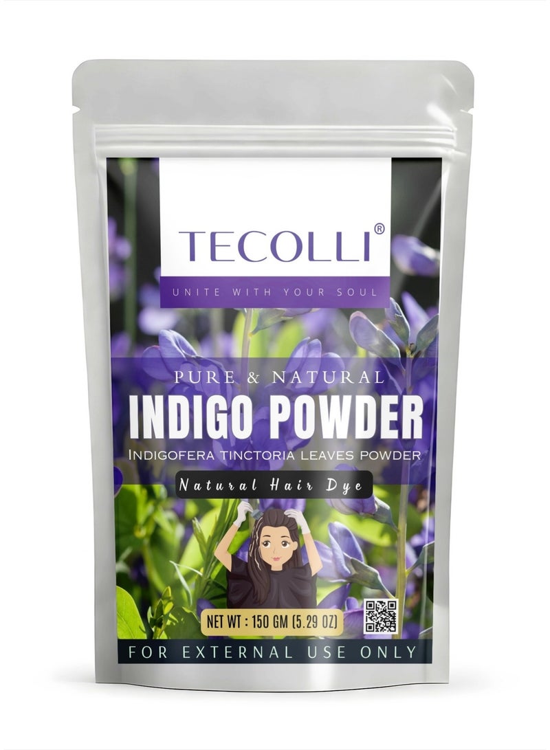 TECOLLI Tecolli® Indigo Leaves Powder (150 Grams) Natural Hair Colour | No Added Colour Or Preservatives  - Image 1