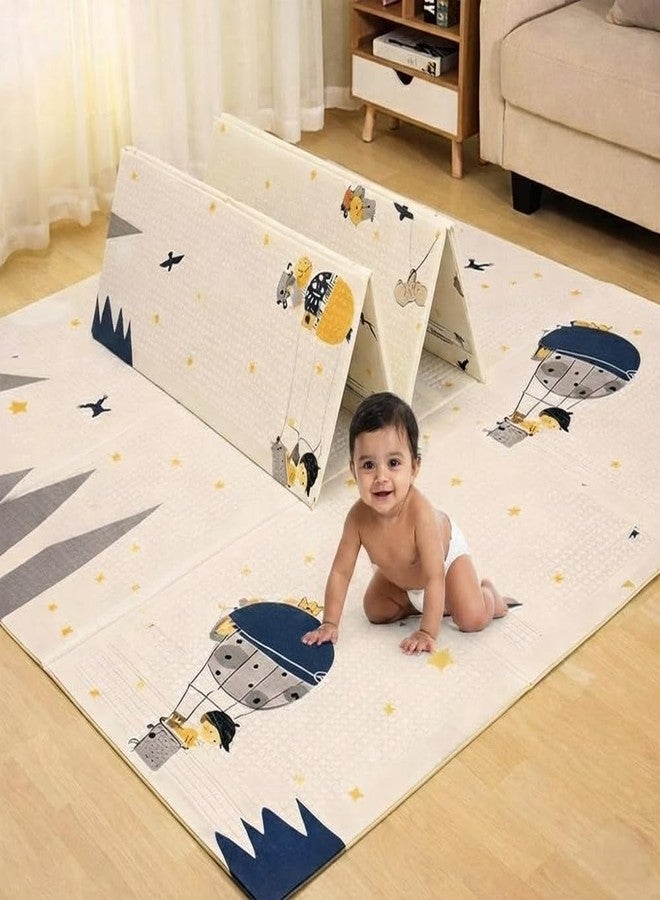 TARKAN Extra Large Reversible Baby Play Mat, BIS Safety Certified, BPA Free Foldable Foam Crawling Mat (6.5x5 ft, 6mm Thickness) Elephant - Parachute - Image 1