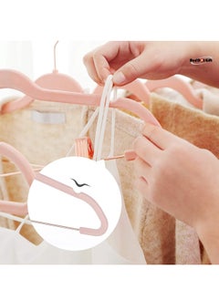 Red Dot Gift 20-Pack Pink Non-Slip Velvet Hangers and Rose Golden Clip 42.5cm/16.8 Inch - 360 Degree Rotatable Hook - Durable Slim - for Coat and Pant Hangers  - Image 5