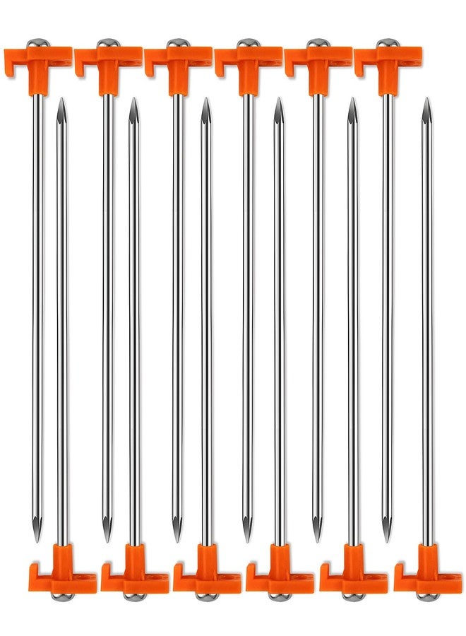 Zmpkhba 8 Pack Tent Stakes, Galvanized Non-Rust Camping Tent Pegs, 7.1 Inch Heavy Duty Ground Stakes Canopy Anchors - Orange Hiking (8, Orange) - Image 1