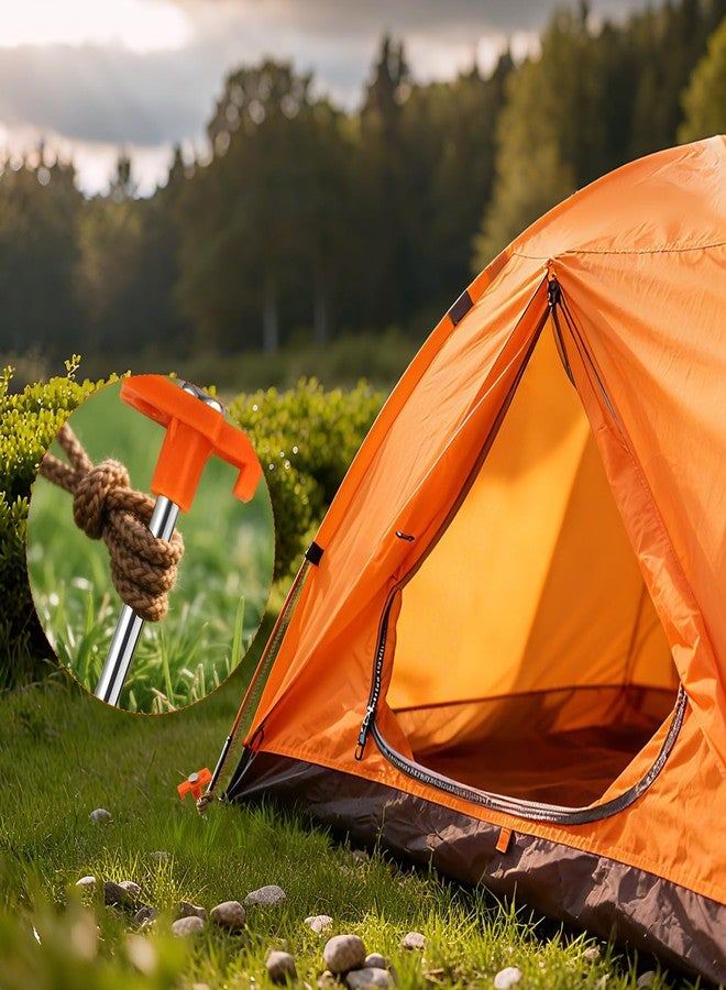 Zmpkhba 8 Pack Tent Stakes, Galvanized Non-Rust Camping Tent Pegs, 7.1 Inch Heavy Duty Ground Stakes Canopy Anchors - Orange Hiking (8, Orange) - Image 5