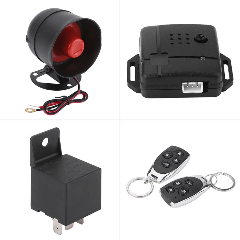 Universal Car Alarm Security Protection System Keyless Entry with 2 Remote Controls Siren - Image 4
