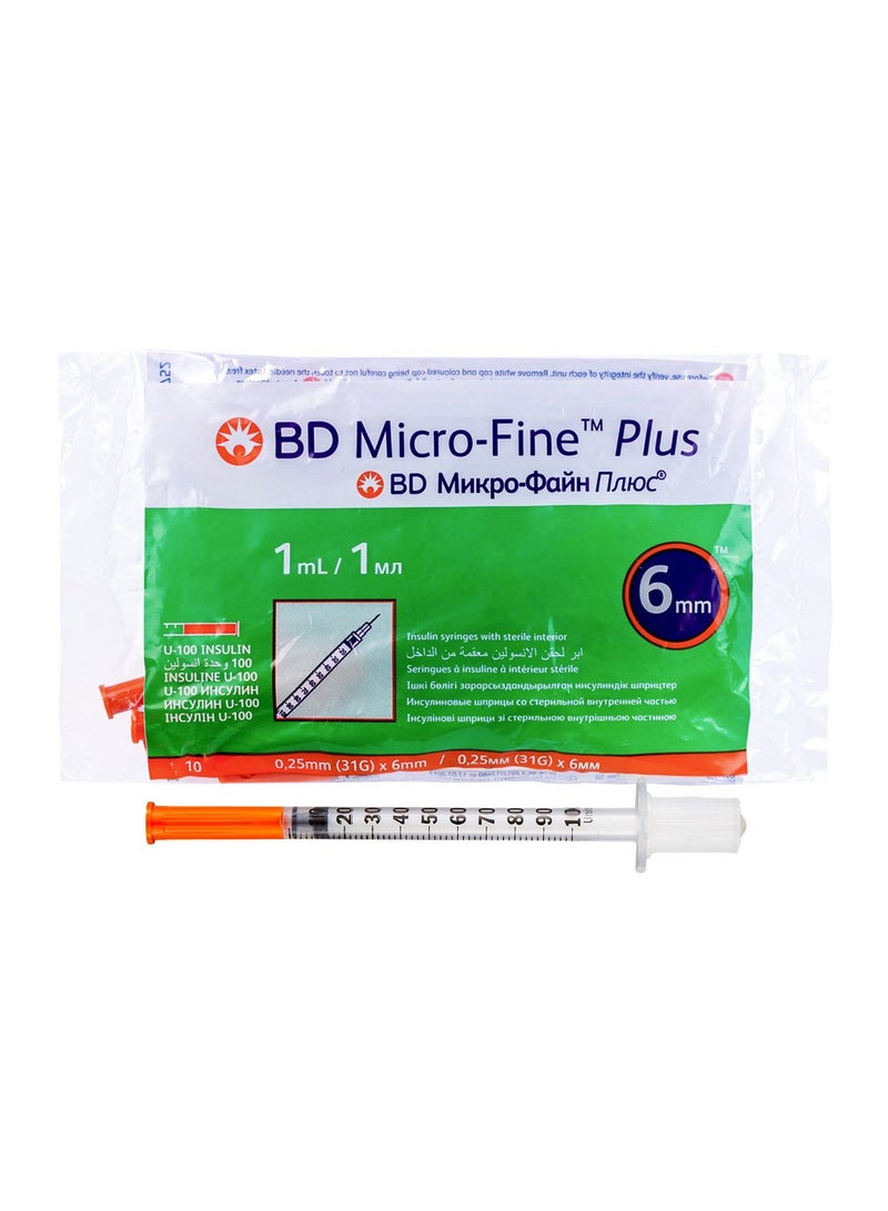 BD Micro-Fine Plus Insulin 1ml Syringe 31Gx6mm 100pcs - Image 2