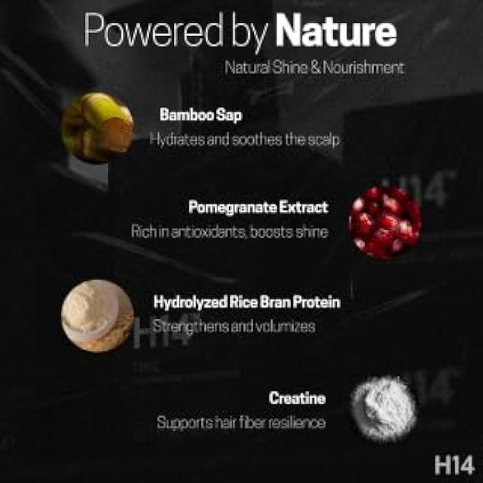 H14 THIC Volumizing Shampoo for Fine, Thick & Normal Hair 10.1oz / 300ml – Volume Shampoo for Men & Women with Rice Bran Protein, Pomegranate & Bamboo Extract Root-Lifting Formula – For All Hair Types - Image 5