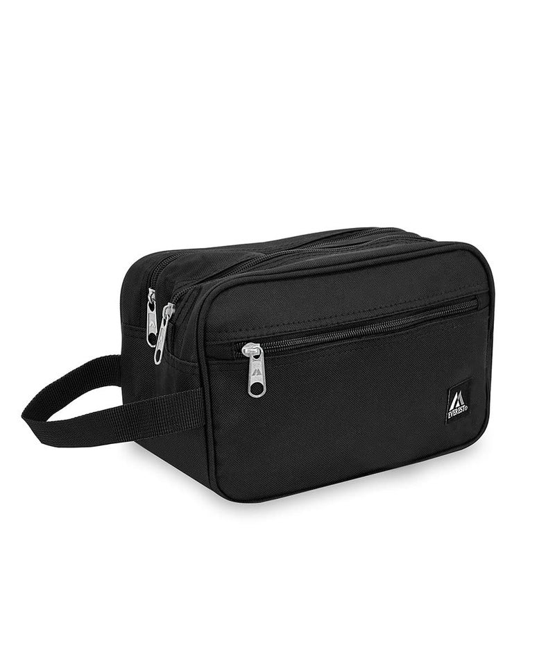 Everest 578W Dual Compartment Toiletry Bag, Black, One Size - Image 1