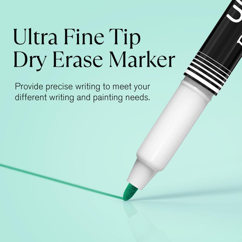 MaxGear Dry Erase Markers, Ultra Fine Dry Erase Markers, Ultra Fine Tip Dry Erase Markers, Extra Ultra Fine Point Dry Erase Markers, Ultra Fine Tip Markers, Color Dry Erase Markers for Office, 8 Count - Image 3
